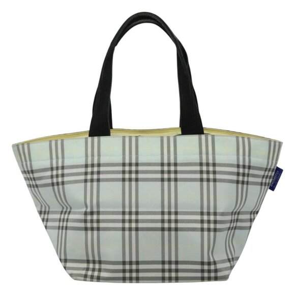 Burberrys Blue Label Nova Check Tote Bag Nylon Light Blue Auth ti2782 - Picture 10 of 13